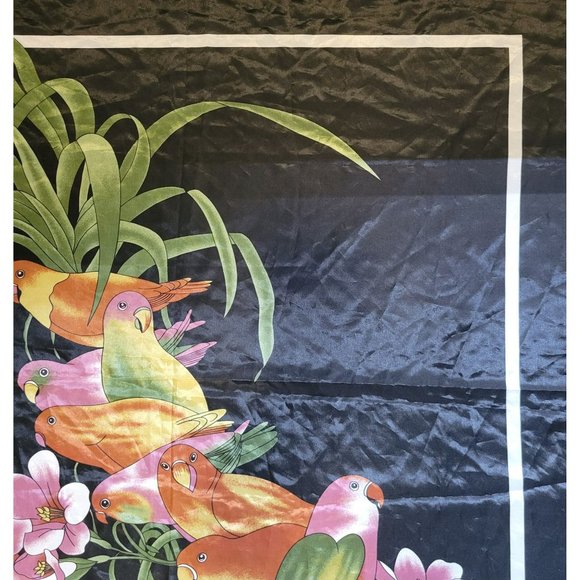 Lovebirds Silk Blend Scarf Tropical Colorful Wall Hanging Craft Project - Picture 5 of 5